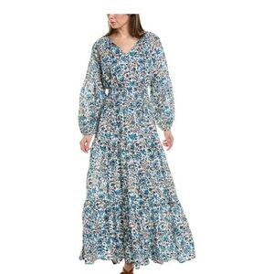 Sole Society Blue Floral Long Sleeve Dress